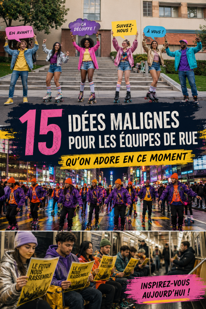 Une équipe de rue dynamique en action, créant des projets communautaires.