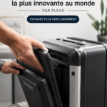 Illustration d'une valise intelligente connectée prête pour le voyage