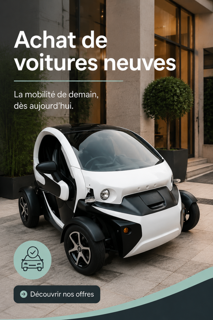 Femme souriante se tenant devant sa nouvelle voiture neuve