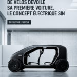Vue avant du concept électrique SIN de Biomega, mettant en avant son design futuriste.