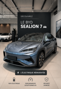 La BYD SEALION 7, une belle voiture électrique aux courbes modernes.