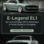 L'E-Legend EL1, une voiture électrique inspirée par l'Audi Quattro, avec un design élégant et contemporain.