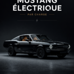 L'Electric Mustang, véhicule électrique au design moderne sur un fond urbain