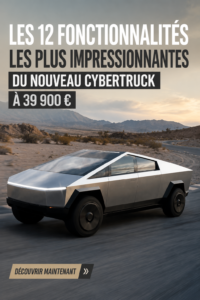 Image du Cybertruck Tesla, montrant son design futuriste et ses fonctionnalités innovantes.