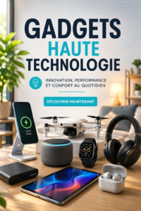Sélection de gadgets high-tech modernes pour la maison et le quotidien.