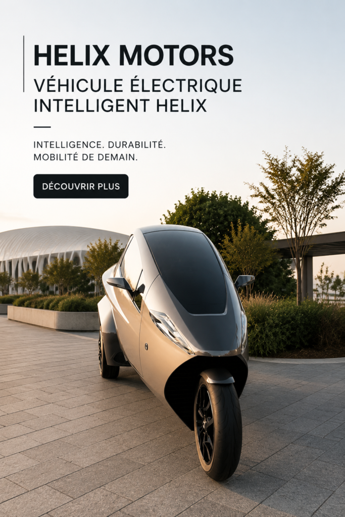 Véhicule électrique intelligent Helix sur une route moderne