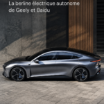 Jidu ROBO 02 EV, la berline électrique autonome de Geely et Baidu sur fond urbain.
