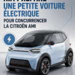 Vue de la nouvelle voiture électrique compacte de Kia, véhicule urbain envisagé pour concurrencer la Citroën Ami.