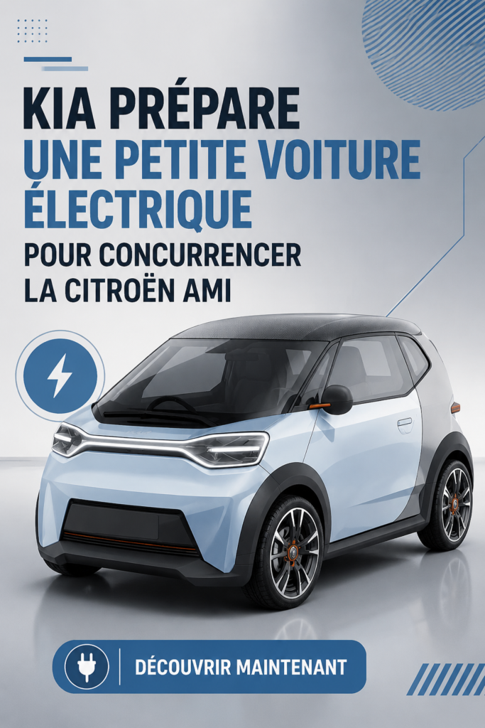 Vue de la nouvelle voiture électrique compacte de Kia, véhicule urbain envisagé pour concurrencer la Citroën Ami.