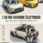Mini voiture électrique compacte stationnée dans un environnement urbain