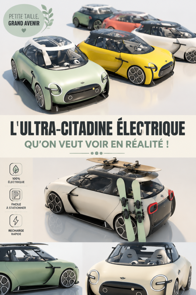 Mini voiture électrique compacte stationnée dans un environnement urbain