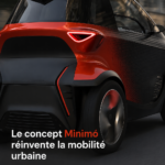 Vue du SEAT Minimó, un concept de voiture urbaine design et compact.