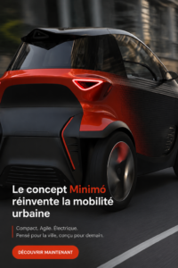 Vue du SEAT Minimó, un concept de voiture urbaine design et compact.