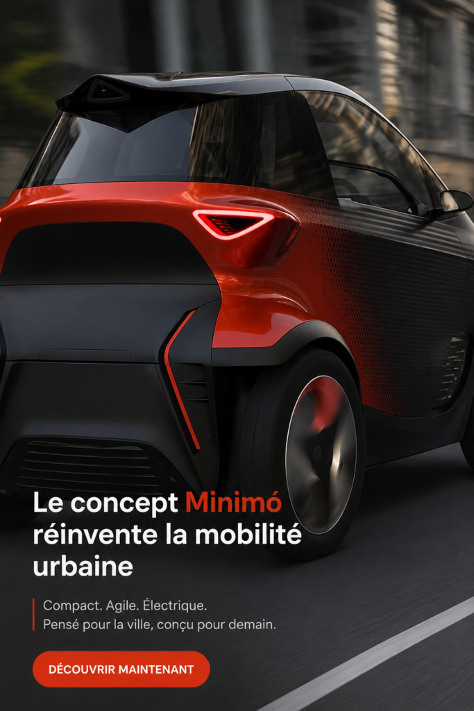 Vue du SEAT Minimó, un concept de voiture urbaine design et compact.