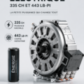 Moteur électrique Koenigsegg montrant ses détails techniques et futuristes.