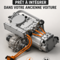 Moteur électrique installé dans une ancienne voiture classique