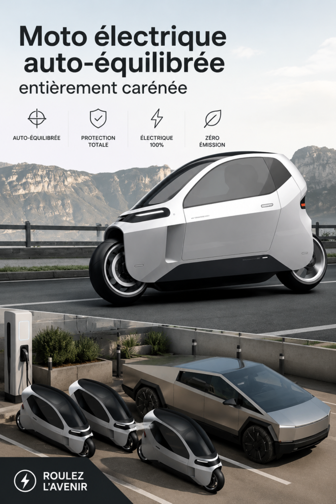 Moto électrique auto-équilibrée moderniste dans un paysage urbain