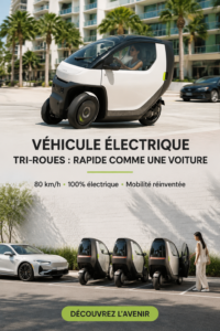 Moto électrique à trois roues sur une route urbaine