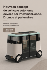 Concept de véhicule autonome de PriestmanGoode illustrant l'innovation automobile