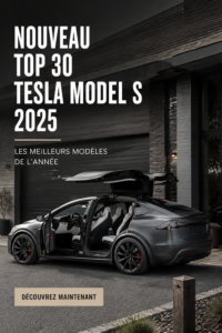 Vue de la nouvelle Tesla Model S 2025 sur une route moderne, offrant un design élégant et futuriste.