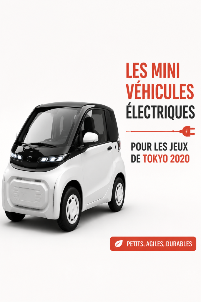 Un petit véhicule électrique Toyota dans un décor urbain moderne, illustrant l'innovation automobile.
