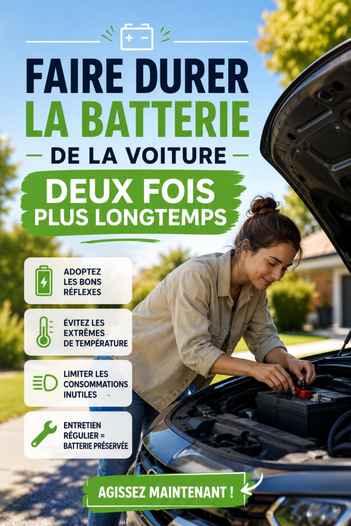 Image d'une voiture électrique avec une batterie en arrière-plan, symbolisant l'optimisation de sa durée de vie