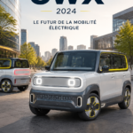 Vue extérieure du Suzuki eWX Concept 2024 avec son design futuriste et compact.