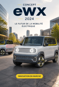 Vue extérieure du Suzuki eWX Concept 2024 avec son design futuriste et compact.