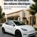 Une Tesla Model Y stationnée dans un cadre urbain moderne, illustrant son design chic.