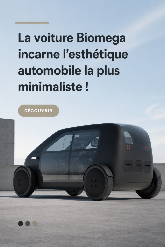 Voiture Biomega aux lignes épurées et design minimaliste