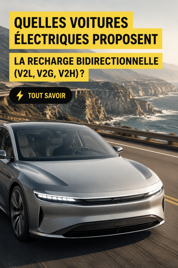 Voiture électrique en station de charge bidirectionnelle