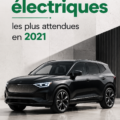 Modèle de voiture électrique moderne sur route