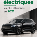 Modèle de voiture électrique moderne sur route