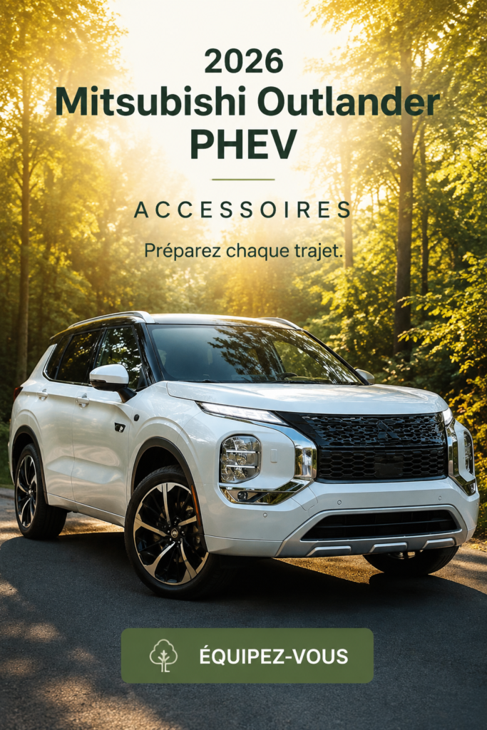 Mitsubishi Outlander PHEV 2026 avec accessoires personnalisés