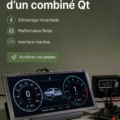 Femme utilisant un ordinateur avec une connexion Internet rapide à la maison.