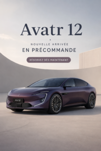Vue de la nouvelle Avatr 12, une voiture électrique au design moderne.
