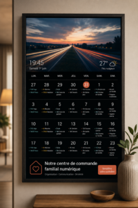 Un espace de travail familial digital avec des outils de gestion et d'organisation