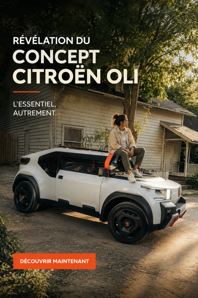 Le concept Citroën OLI en exposition, mettant en avant son design futuriste.