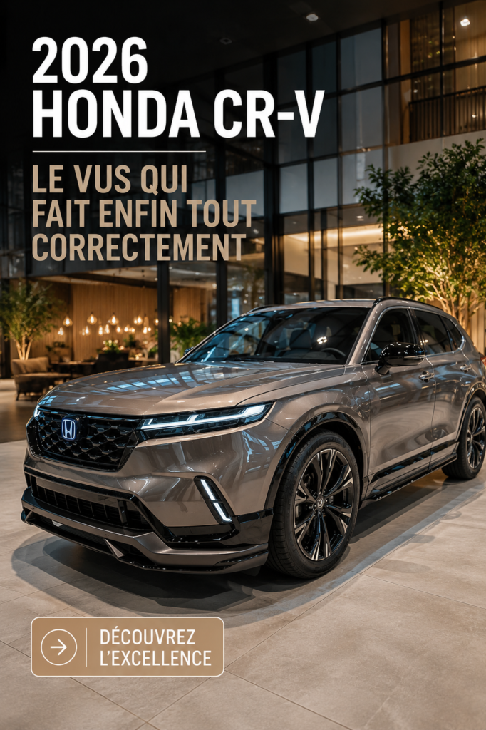 Vue extérieure du Honda CR-V 2026, un SUV moderne et élégant.