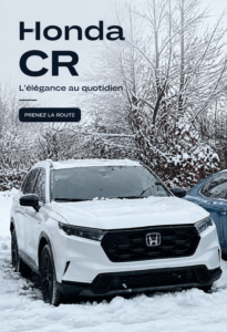 Honda CR-V Hybrid garé dans un environnement naturel, illustrant son aspect écologique.