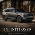 L'INFINITI QX80 2026, un SUV de luxe spacieux et élégant.