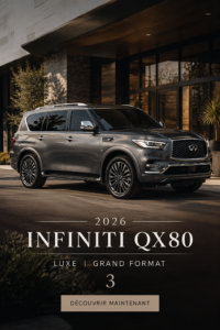 L'INFINITI QX80 2026, un SUV de luxe spacieux et élégant.
