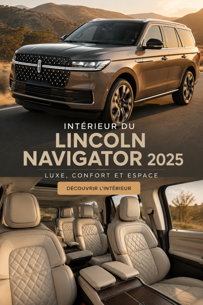 Intérieur élégant du Lincoln Navigator 2025 avec finitions luxueuses