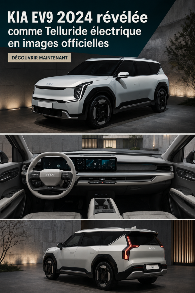 KIA EV9 2024, SUV électrique avec design moderne et innovations technologiques.