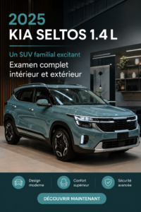 Kia Seltos 2025, SUV familial avec un intérieur spacieux et moderne.