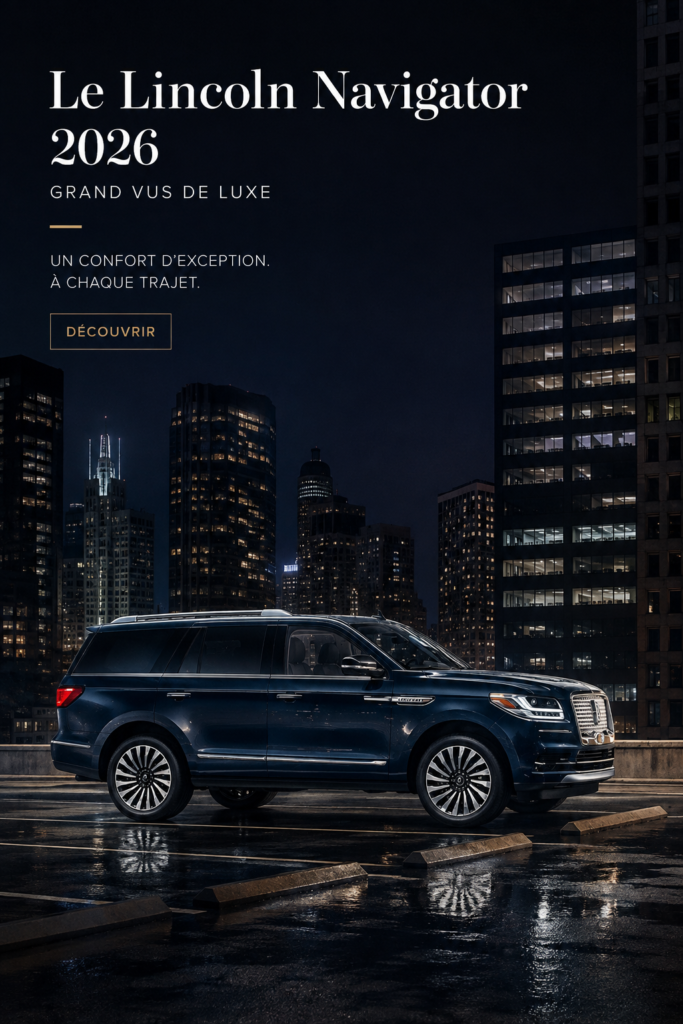 Vue extérieure du Lincoln Navigator 2026 avec son design moderne et élégant.