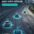 Une femme utilisant un système de gestion de flotte pour sa voiture électrique.
