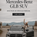 Un SUV Mercedes-Benz GLB en pleine nature, montrant son design élégant et pratique pour les familles.