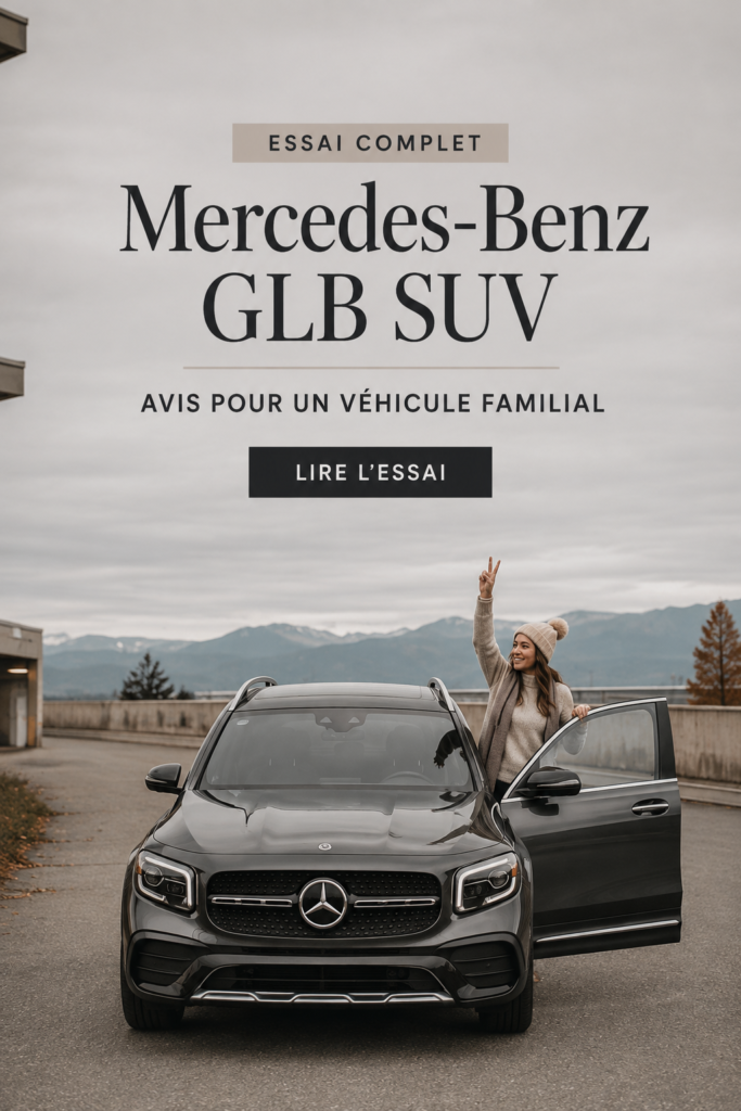 Un SUV Mercedes-Benz GLB en pleine nature, montrant son design élégant et pratique pour les familles.