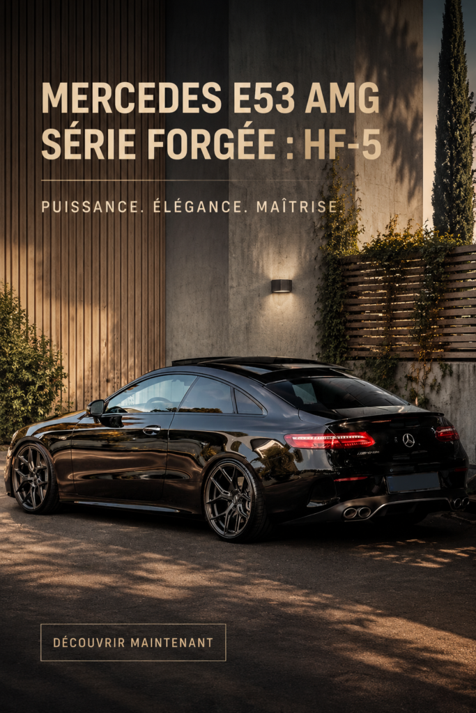 Mercedes E53 AMG avec jantes Vossen, la berlina hybride alliant performance et style.